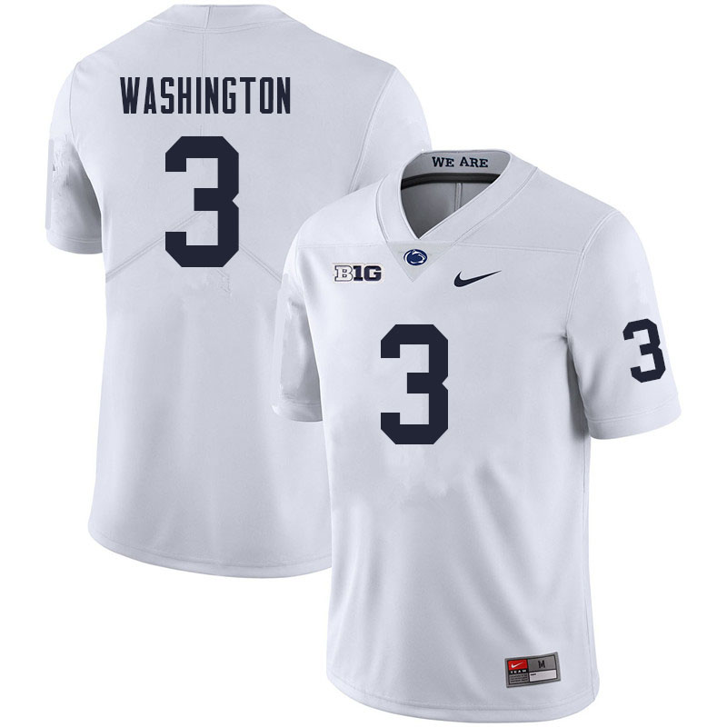 Men #3 Parker Washington Penn State Nittany Lions College Football Jerseys Sale-White